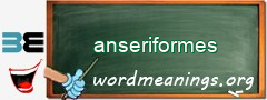 WordMeaning blackboard for anseriformes